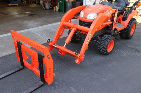 pallet forks skid steer kubota|fork attachment for kubota tractor.